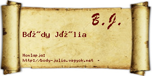Bódy Júlia névjegykártya