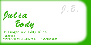 julia body business card
